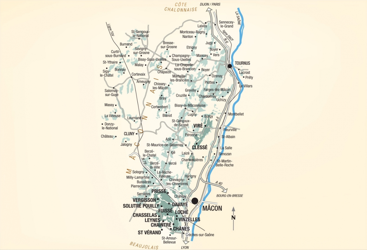 Map of vine plots - Mâcon-Villages Cuvée  « Terroirs du Mâconnais » Bret Brothers