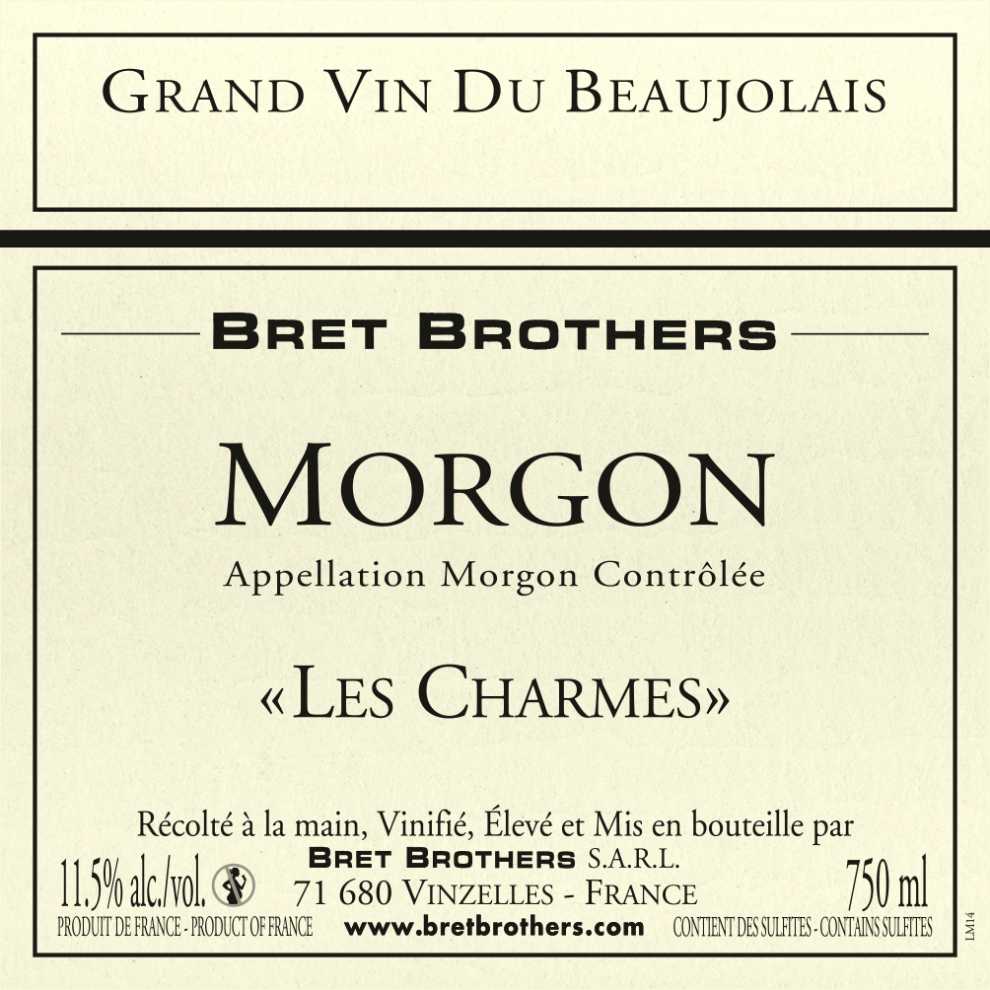 Wine label - Morgon « Les Charmes » Bret Brothers