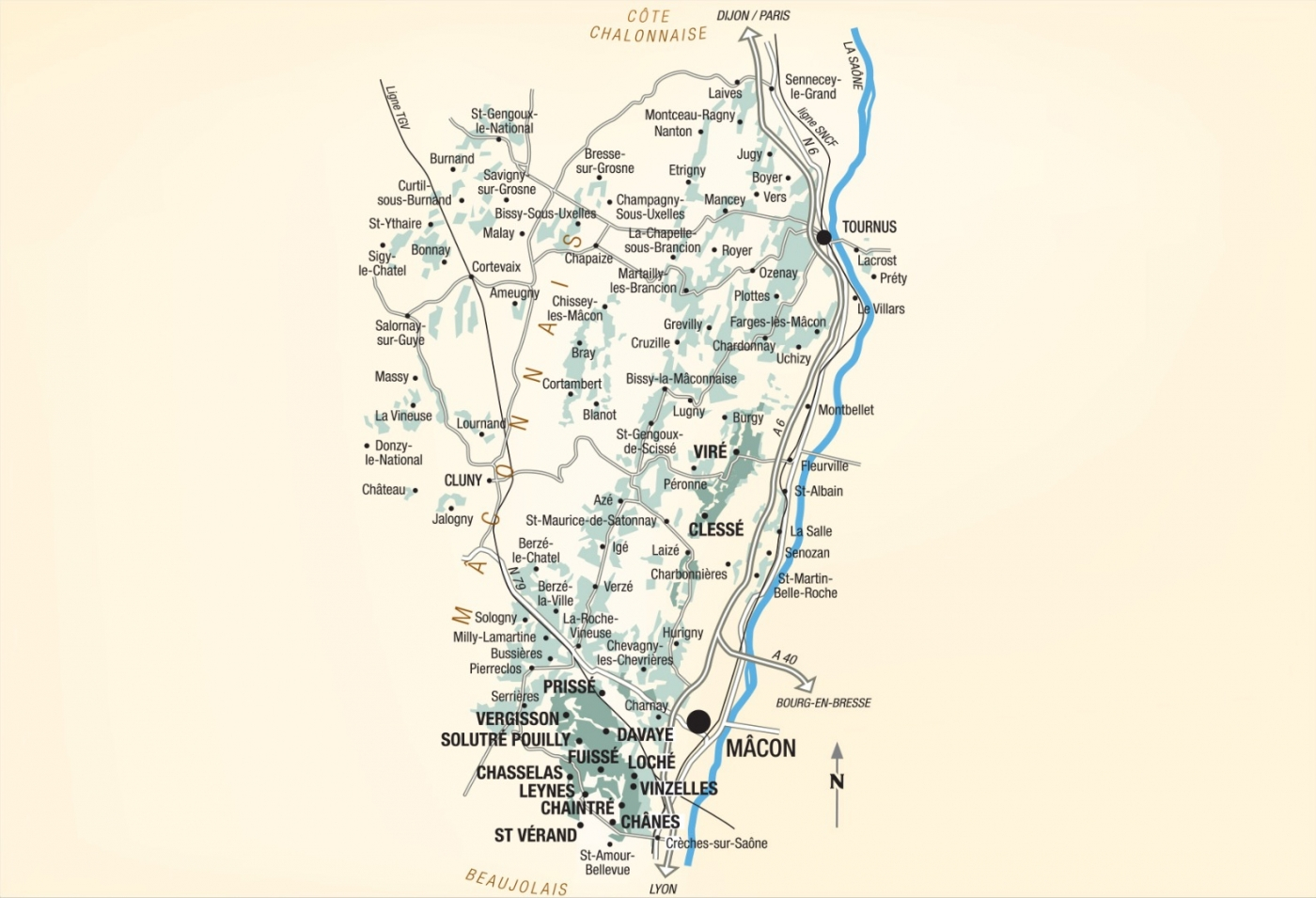 Map of vine plots - Natural sparkling wine « Bret Nat » Bret Brothers