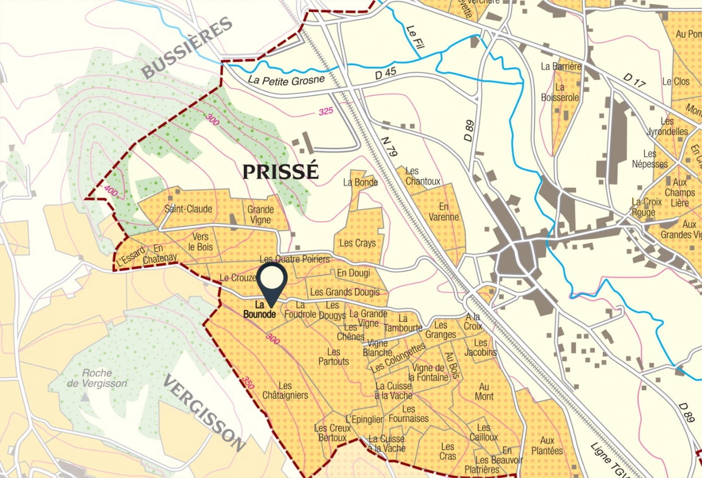 Carte parcelle vin - Saint-Véran Climat « La Bonnode » La Soufrandière