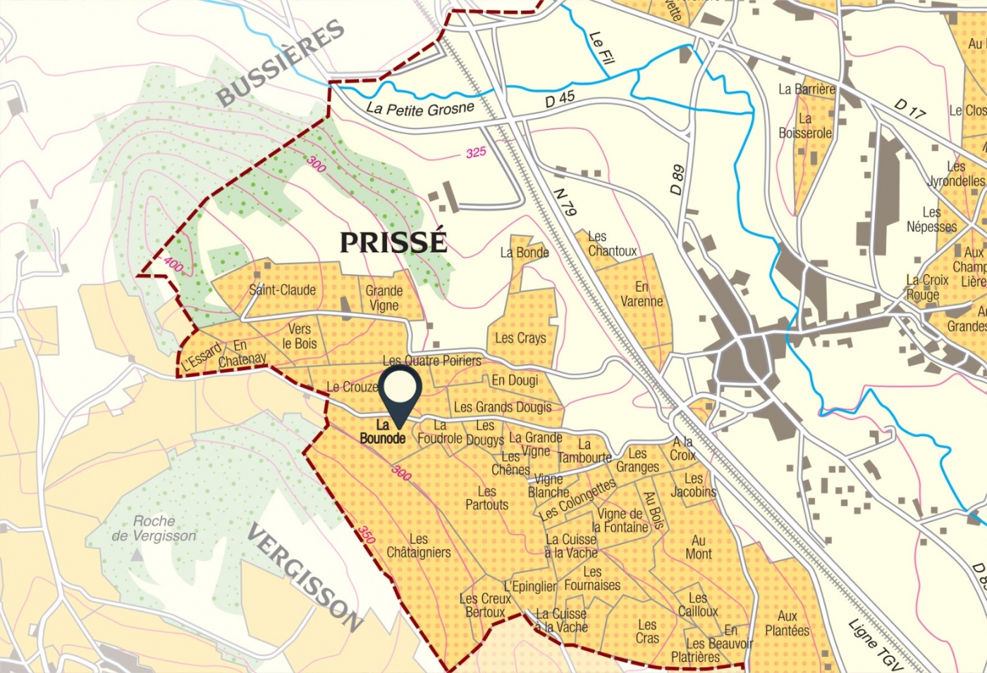 Map of vine plots - Saint-Véran « La Combe DesRoches » La Soufrandière