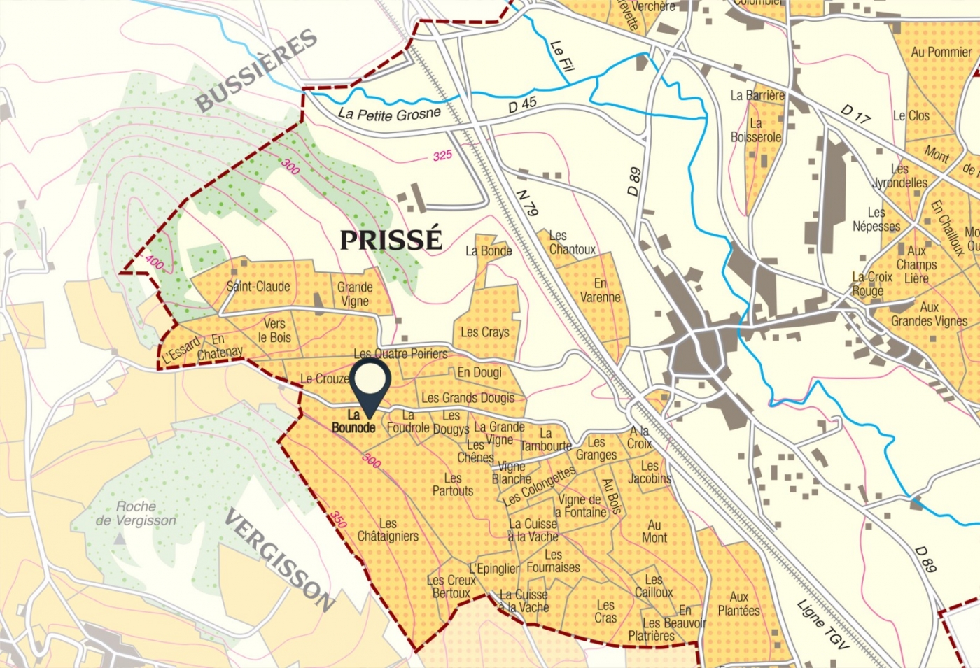 Map of vine plots - BOURGOGNE ALIGOTE Cuvée  « ALIGATO » La Soufrandière