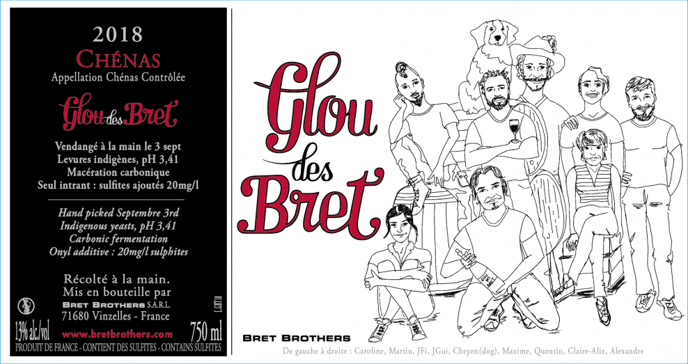 Wine label - Chénas « Glou des Bret » Bret Brothers