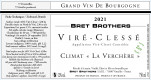 Etiquette vin - Viré-Clessé Climat « La Verchère » Bret Brothers