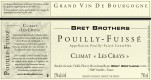 Etiquette vin - Pouilly-Fuissé Climat « Les Crays » Bret Brothers