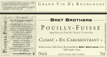 Etiquette vin - Pouilly-Fuissé Climat « En Carementrant » Bret Brothers